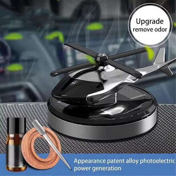 Bil Luftfräschare Solcellsdriven Helikopter Dekoration Bil Parfym Diffuser