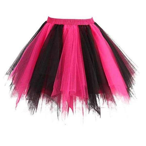 Tutu-kjol för damer - Elastisk tyllkjol i mesh för dansdräkt Hot Pink M