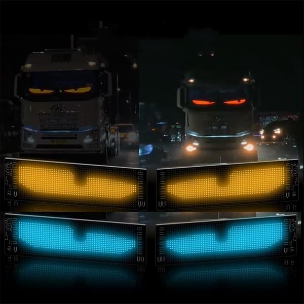 2025 Ny Modell Lastbil Devil Eye LED Matrix Pixel Panel Mjuk Vikbar Belysningsdisplay med Texttavla