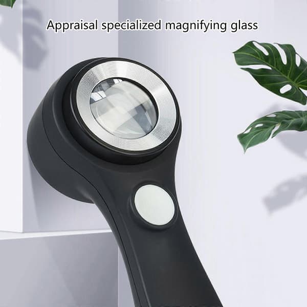 Silver Förstoringsglas 60X Ögonlupp Förstoringslins Multifunktion USB Uppladdningsbart Förstoringsglas Silver