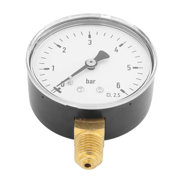 1/4\" NPT Luft Hydraulisk Tryckmätare 0-6 bar Sidomonterad Manometer