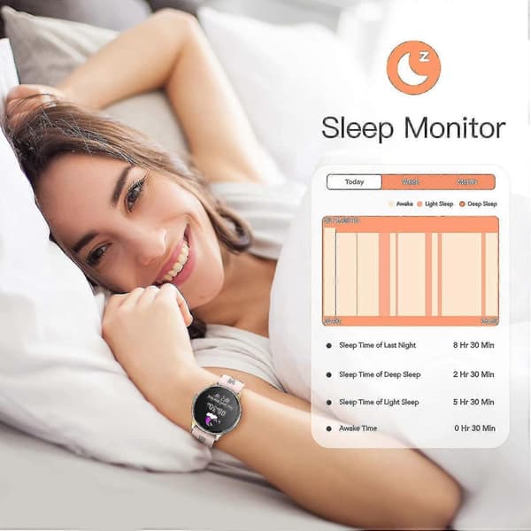 1,3 tums Bluetooth Sport Smartklocka med Pulsmätare (rosa)