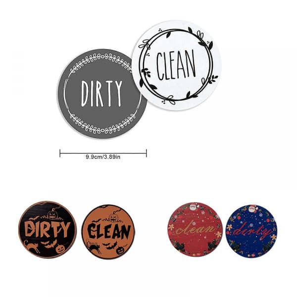 Diskmaskinsmagnet för design - Indikator för ren/smutsig, dubbelsidig magnet