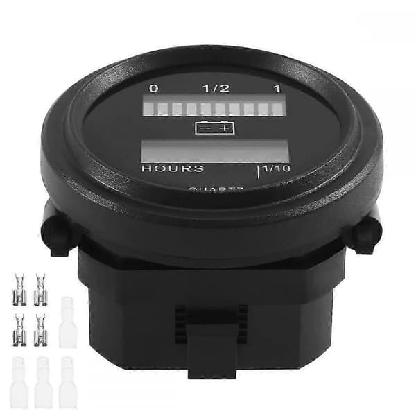 12-72V LED Batteriladdningsindikator med timräknare