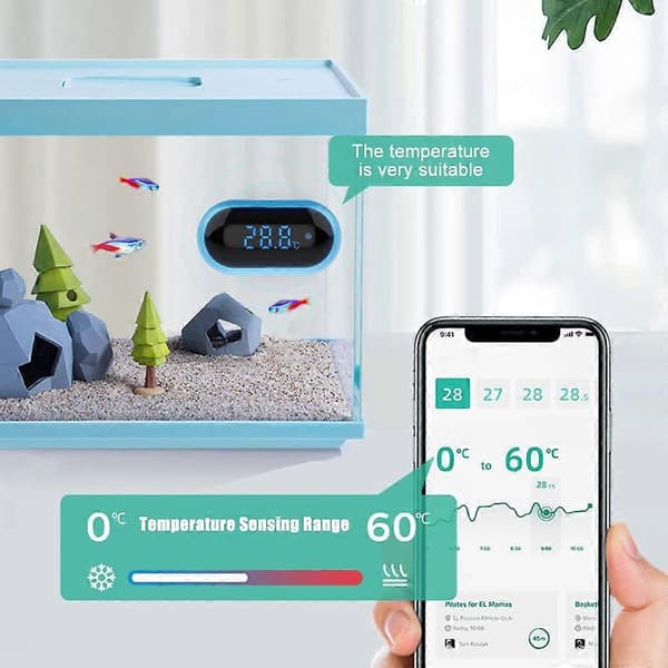 Akvariumtermometer, digital akvariumtermometer med pekskärm och LED digital display
