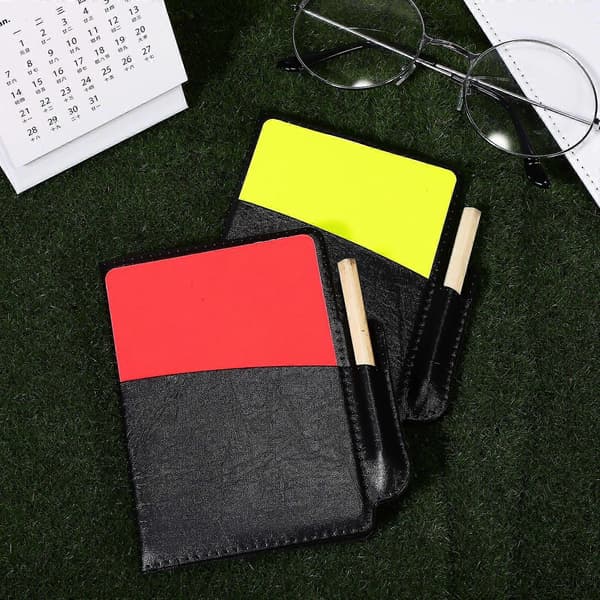 2 Set Domarkit Fotbollsdomarkortset Domarprotokoll Penna Domartillbehör