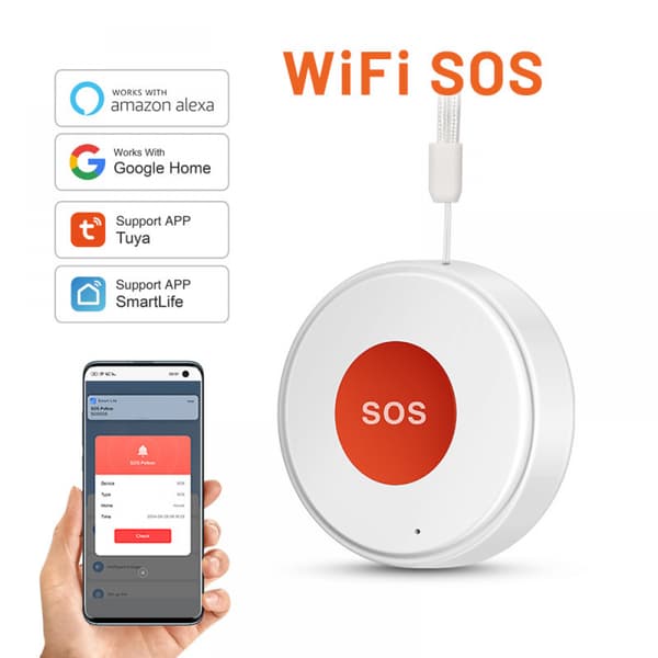 Mini Tuya WIFI Äldre SOS-knapp Vattentät Nödsensor
