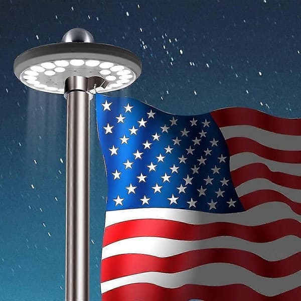 Solar Flag Pole Lampa Stark 26 Led Solcellsdriven Vattentät