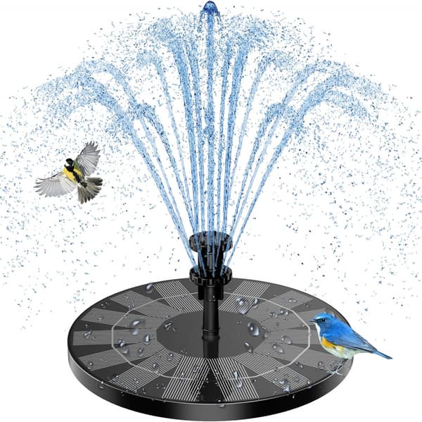 Solcellsdriven fontän, 1,4w solcellsdriven dammpump med 4 effekter | Maximal 70 cm höjd solcellsdriven vattenpump | Solcellsdriven flytande fontänpump LTV