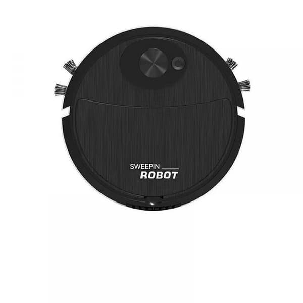 (Svart) Mini Robotdammsugare 3 i 1 Våtmoppning Golv Smart Hem Städning