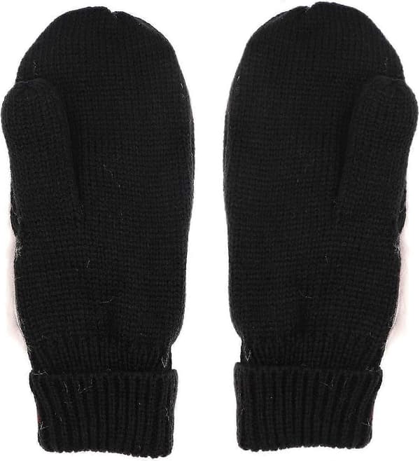 Dam Pingvin Vantar Handskar Vinter Varm Foder Mysig Stickad Fluffig Luddig Fuskpäls Vante Premium