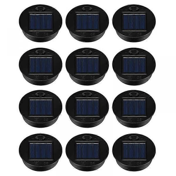 12-pack Ersättningsdelar för solcellslampor, vattentäta LED-solpaneler, lyktlock för utomhusbruk