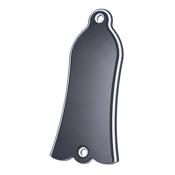 2 Håls Klockformad PVC Dragstångsskydd Scroll Plate för Gibson LP SG Flying V ES Gitarr Svart