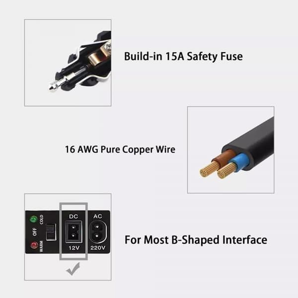 12V Strömkabel 2m Cigarettändarplugg