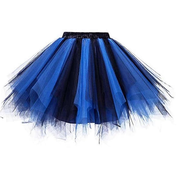 Tutu-kjol för damer - Elastisk tyllkjol i mesh för dansdräkt Blue XXL