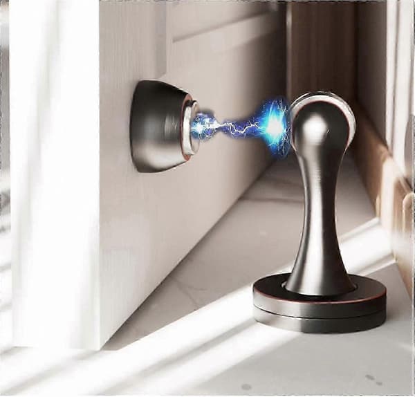 Kraftig Magnetisk Dörrstopp, Väggmonterad, Oljad Bronsfinish