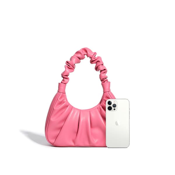Designer Rynkad Handväska Damväska Rosa