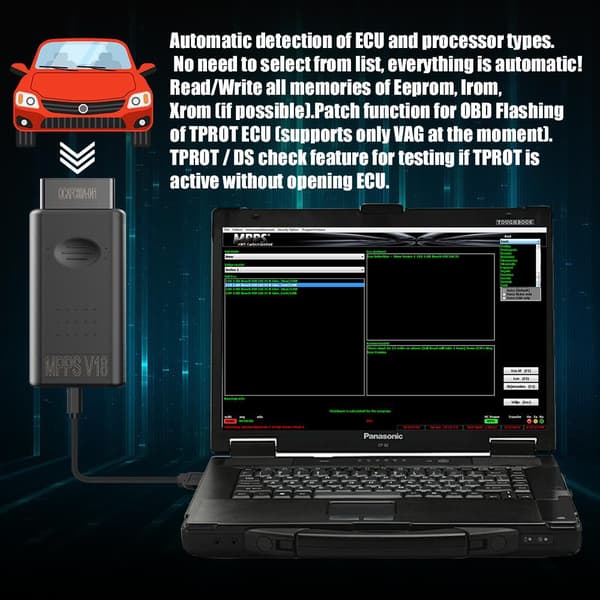 MPPS V18 OBD2 Diagnostikverktyg MAIN + TRICORE + MULTIBOOT V18.12.3.8