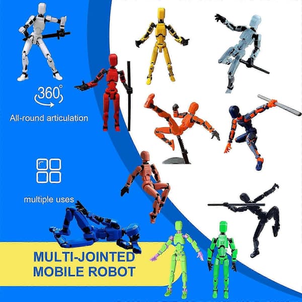 Titan 13 3D-printad robotactionfigur - 50% rabatt white black