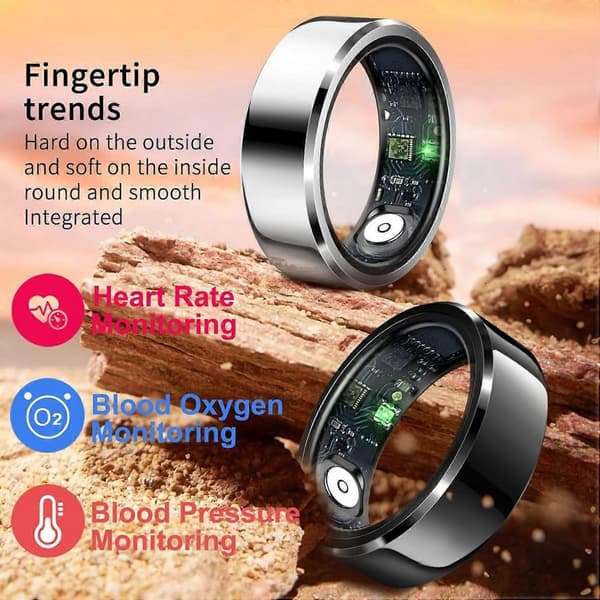 2025 Senaste Modell Smart Ring Pulsövervakare Blodtrycksring Sömn