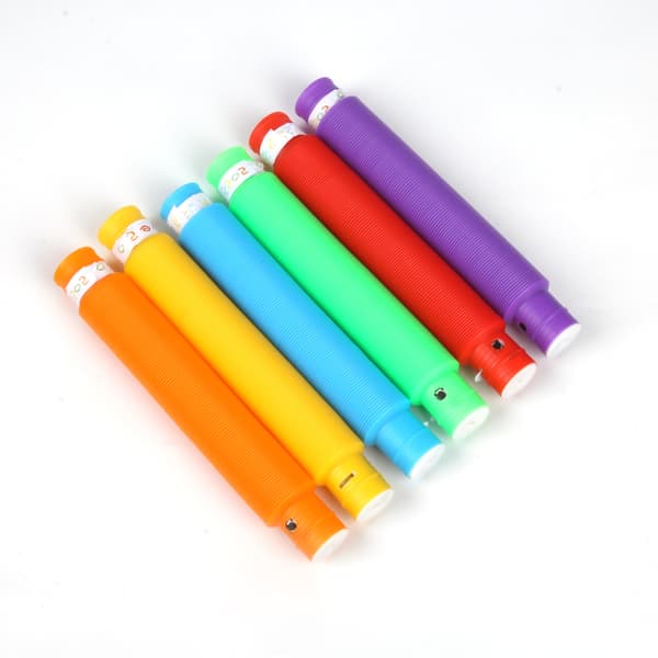 Lysande Plastbälgar LED Flash Pop Tubes Stressavlastande Leksaker Sensorisk Leksak (6 stycken)