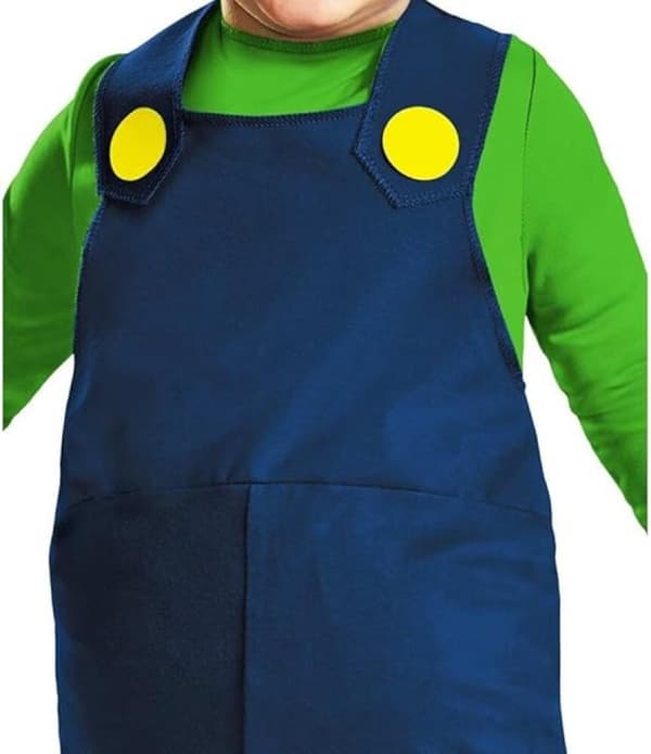 Super Mario Luigi Cosplay Kostym Högkvalitativa vuxna barn S（120cm）