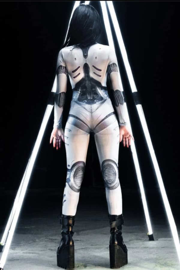 (XL) Vit Droid Cosplay Kostym Halloween Kostym