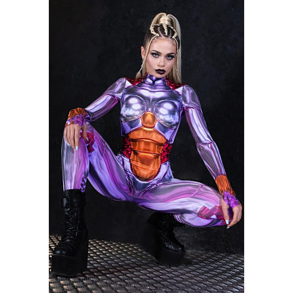 (S) Rosa Robotdräkt Halloweendräkt