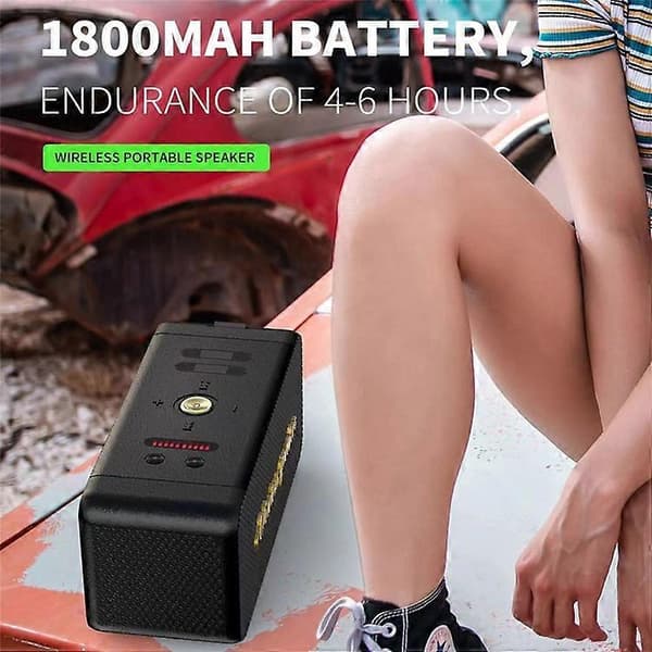 BeigeM1 20W Portabel Trådlös 3D Stereo Subwoofer Bluetooth-högtalare Stöder FM / TF-kort / USB-hårddisk