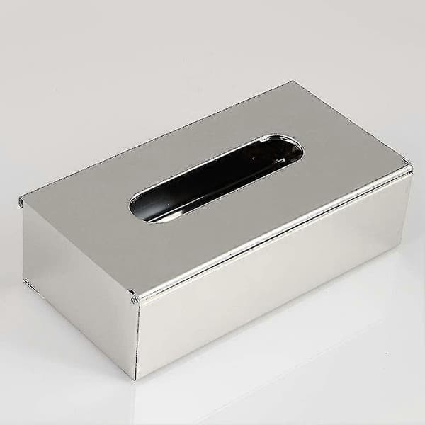 Tissuebox i rostfritt stål, kosmetisk tissuebox, pappersdispenser, rektangulär låda S2024123041