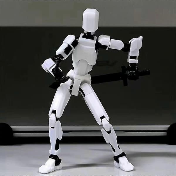 Titan 13 3D-printad robotactionfigur - 50% rabatt white black