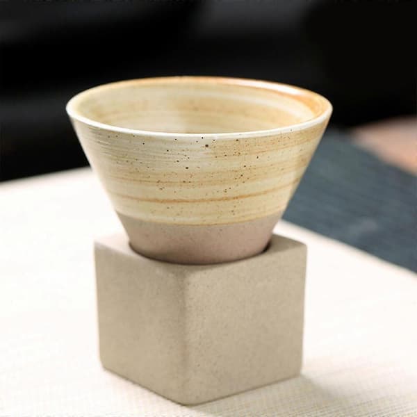 Keramiska kaffemuggar med bas, rustik keramik, espressokopp, vattenkopp, japansk latte, pull flower, porslinskopp för kök 7