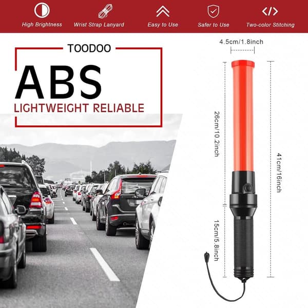 4-pack Trafikdirigeringsstavar 54cm LED Trafikkontroll Signaler Säkerhetsljus Signaler Luftfartsdirigeringsstavar