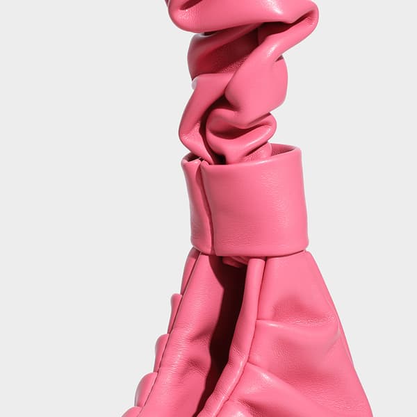 Designer Rynkad Handväska Damväska Rosa