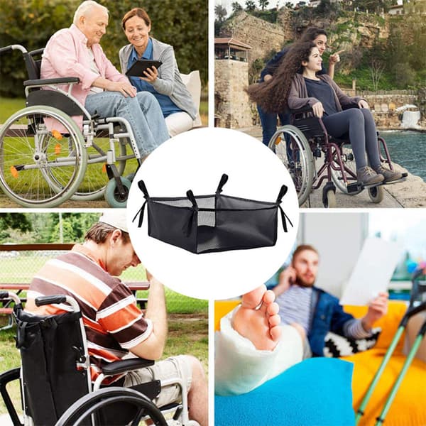 Väska under rullstol, förvaringsväska under rullstol, ersättning för rollator under sitsen