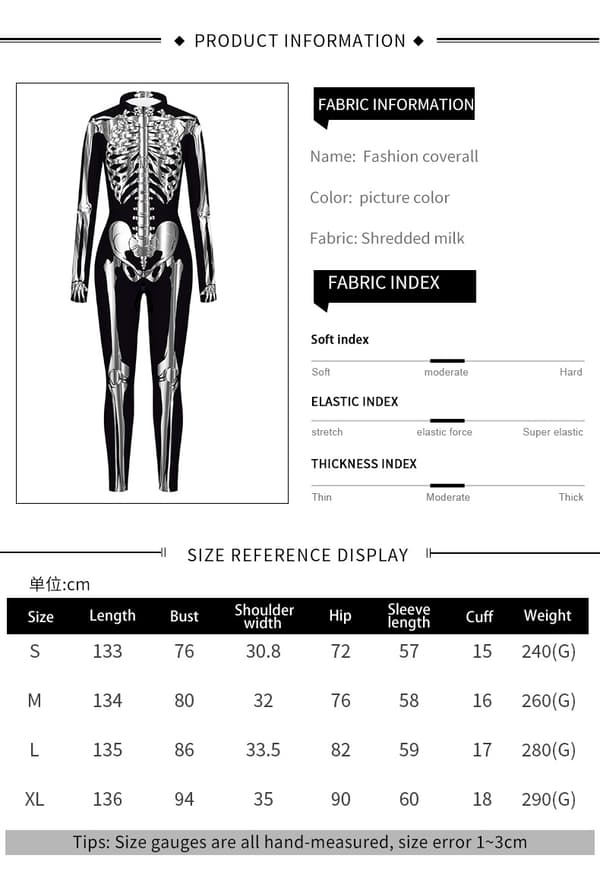 (M 1013) Halloweenkostym för kvinnor, Catsuit Guldkostym