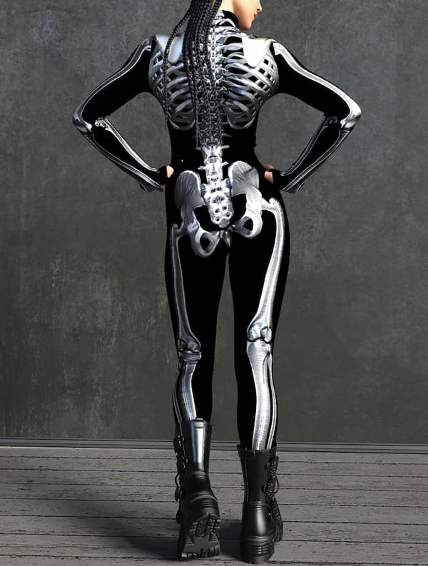 (L) Skelett Kostym, Skelett Bodysuit