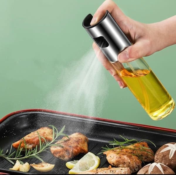 2-pack Sprayflaska för Olja och Vinäger – 100 ml Silver