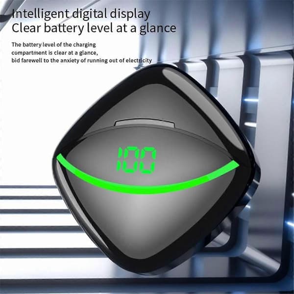Trådlöst Bluetooth Headset Semi-in-Ear Digital Display Vit