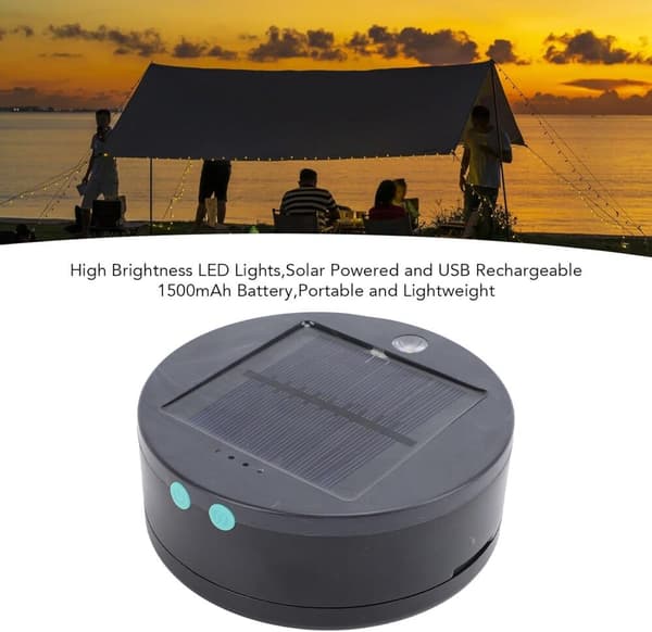 MPOWERD Luci Sun Slingor + Telefonladdare: Solar/USB, Vit 5,5m, 100 Lumen