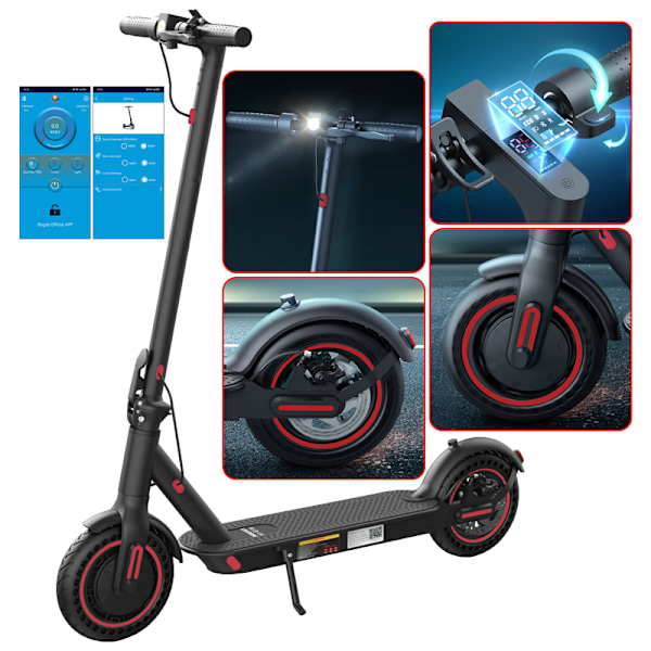 BOGIST M1 Elite 8.5-tums elskoter med terrängdäck, 448W motor, 36V10.4AH batteri, maxhastighet 30km/h,Fällbara stavar,Graffitiversion av APP Röd