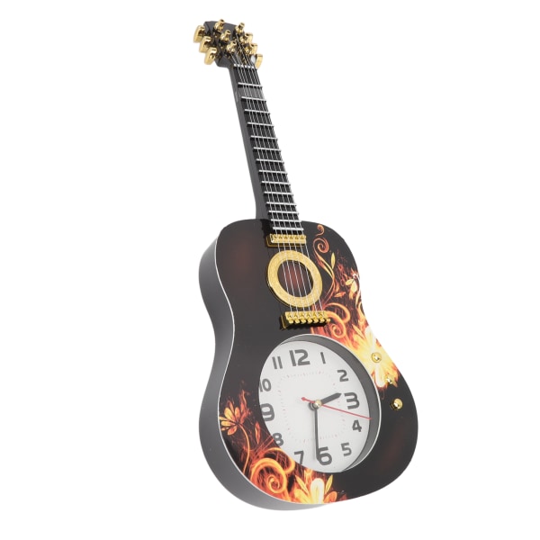 Väggklocka Tyst Simulering Ukulele Forma Dekorativt Alarm