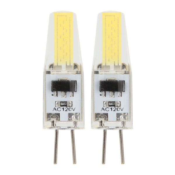 2-pack G4-lampa i aluminium och silikon, 120 V, 2 W, vitt LED-ljus