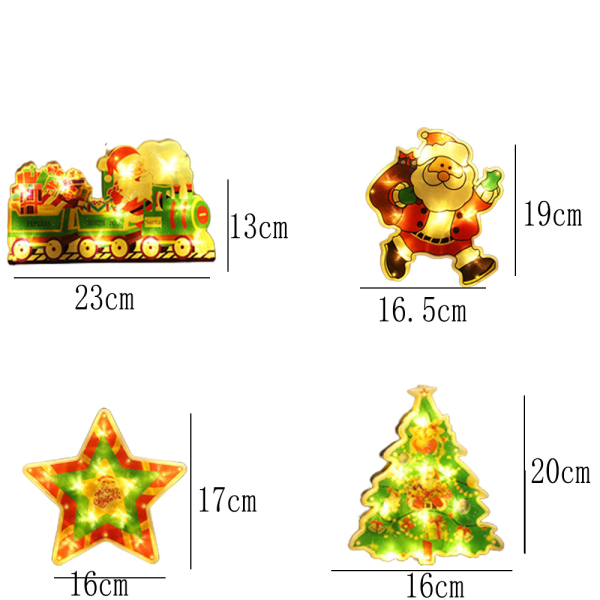 Jul fönsterdekaler hängande lampor, atmosfärslampor, LED