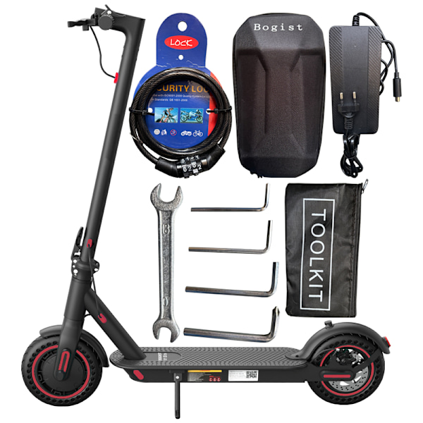 BOGIST M1 Elite 8.5-tums elskoter med terrängdäck, 448W motor, 36V10.4AH batteri, maxhastighet 30km/h,Fällbara stavar,Graffitiversion av APP Röd
