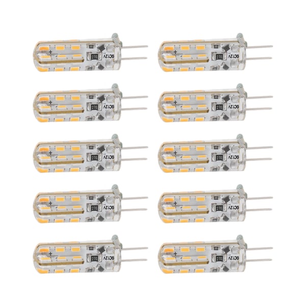 10 st G4 LED-lampa 1,5 W DC12V varmvit 3000K 110LM Bi Pin