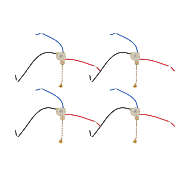 4 st takfläkt ljusströmbrytare ersättning lampa dragkedjeströmbrytare 3 trådar takfläkt lampströmbrytare 250V 125V