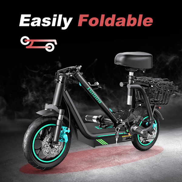 BOGIST M5 Pro hopfällbar elektrisk skoter,885W motor,48V 15AH batteri, topphastighet 45km/h,räckvidd 50 km,Fällbara stavar,Avtagbart säte,med korg