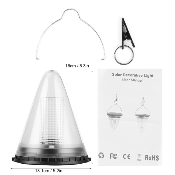 Utomhus Vattentät Solenergi Konform LED-Ljus Hängande Lampa Trädgård Gård Dekoration