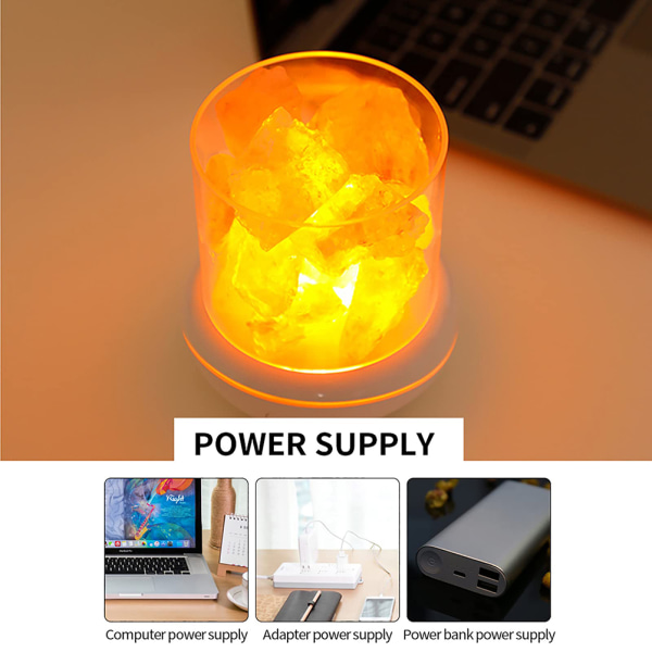 Salt Crystal Lamp Nattljus USB Aroma Diffuser Salt Lamp